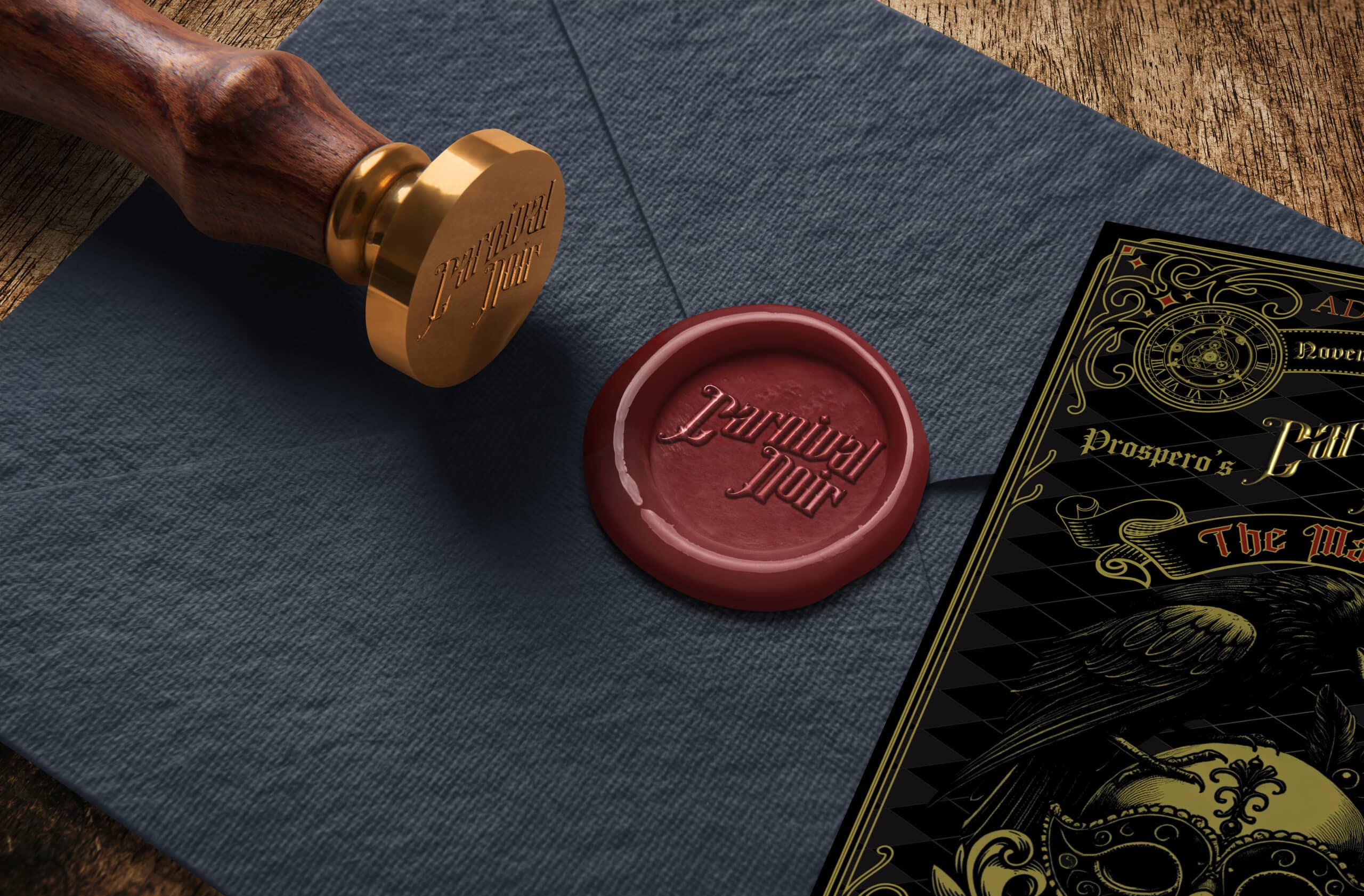 Wax Seal with Stamp handle and ticket